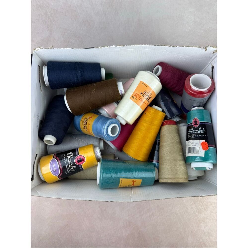 Vintage and Modern Serger Thread Maxi Lock NOS and Opened 19 Spools
